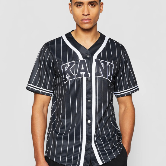 Karl Kani Ανδρικό κολεγιακό πουκάμισο Serif Pinstripe Baseball Shirt